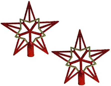 PretyZoom 2pcs Star ocafou estrela de Natal Treça de Natal Treetop Treep Tree Topper para decoração