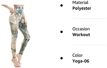 Rosa Womens High Workout Leggings Calças de ioga com bolsos Tie Dye Exercício ativo alongamento