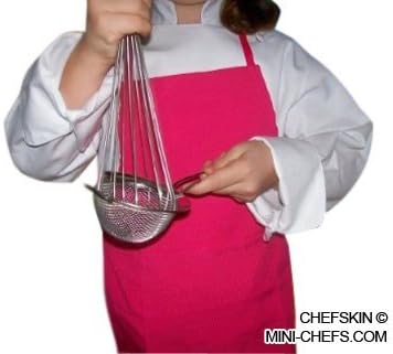 Chefskin Pink Hot-Fuchsia Avental crianças Crianças se encaixam 7-12 anos de idade 19x28