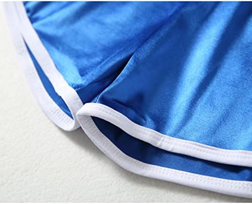 Qifen Shorts de verão para mulheres de golfina elástica de golfina letra de moda de moda shorts esportivos impressos