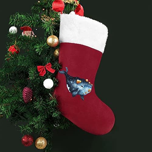 Meias de Natal de Whale Rock, meias de Natal, ornamentos de Papai Noel, decorações penduradas