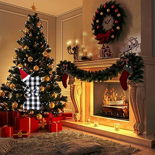 Bestoyard 1pc Dog Bone com Bow Bowknot Christmas Stocking Polyster Gift Decor Decorations Christmas