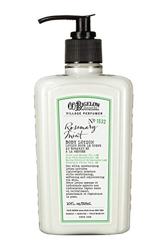 C.O. Bigelow Village Perfumer Hidratante Loção para Mulheres e Men, Loção de Rosemary Mint - No. 1532, 10 fl oz