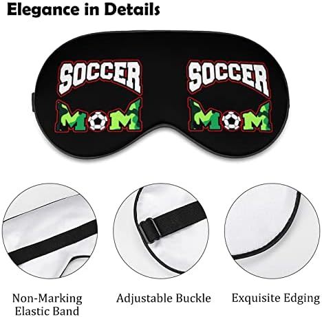 Máscara de máscara de mamãe de futebol máscara de luz do olho bloqueando a máscara de sono com cinta ajustável