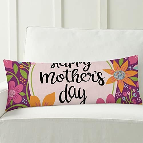 Capas de travesseiros corporais 20x54 polegadas coloridas citações florais de cama decorativa Protetor