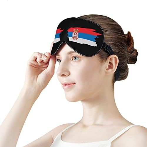 Máscara do sono da bandeira da Sérvia máscara ocular portátil macia com cinta ajustável para homens mulheres