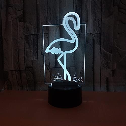 FLAMINGO Modelo Night Light Toys 3D Lâmpada de ilusão de ótica com toque e controle remoto e 16 cores