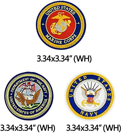 Lovezzr 6pcs o logotipo da Marinha dos Estados Unidos em costura em um conjunto de patches bordados de ponta