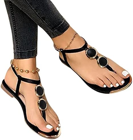 Sandálias nlomoct para mulheres casuais de cristal de verão sandálias planas chinelas chinelas de sapatos de caminhada sandálias femininas