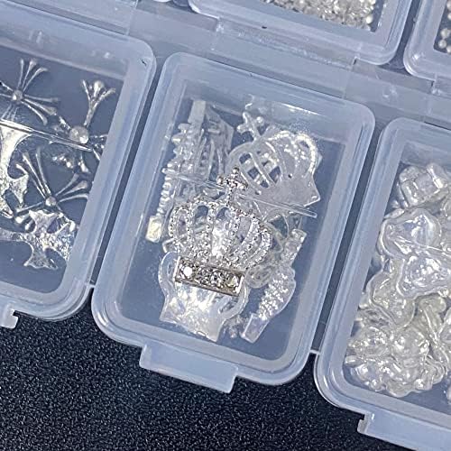 10pcs 3D Decalques de arte da arte da coroa prata metálica prata bowrot rips shinestones diamantes pérolas jóias de jóias diy manicure ferramenta m2 -