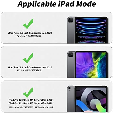 Kenke New iPad Pro 12.9 Caso 2022 /2021 /2020 Caixa com porta -lápis, [carregamento de lápis de suporte
