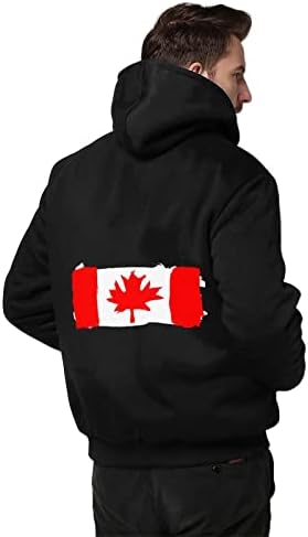 Bandeira do Canadá Men's Full Zip Hoodies quente Moletom com capuz de capuz de inverno Casaco