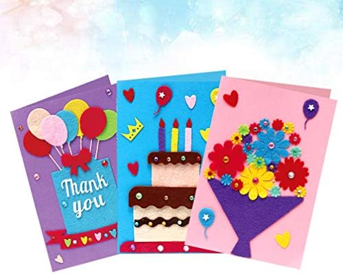 AMOSFUN 3 PCS Card de Kit Creative Ploth Ploth Handmade Greeting Kit Art Crafts Card Material Diy para crianças adolescentes