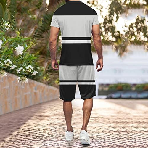 Camiseta de verão bmisegm camiseta masculina masculina de moda curta e shorts define verão 2 peças roupas de corpo