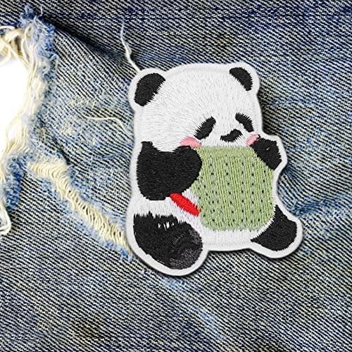 Roupas de panda patches panda bordado patch vários estilos 6pcs para bolsa