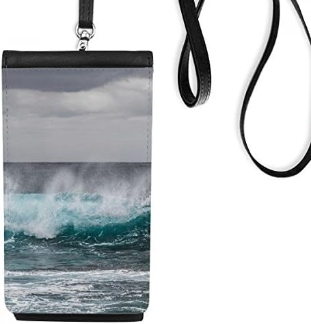 Sea Ocean Wave Science Nature Picture Phone Cartê de bolsa pendurada bolsa móvel bolso preto