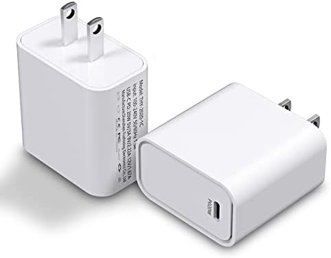 [2 pacote] carregador C USB, 20W iPhone 14 Bloco de carregador PD Adaptador de energia rápido compatível