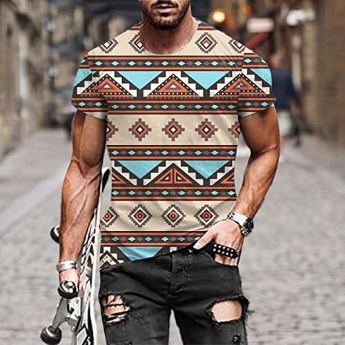 T-shirt vintage para homens 3D Tops Tops Crew pescoço de manga curta camisa gráfica com designs Blusa de verão de streetwear