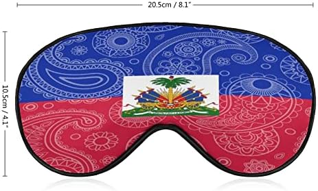 Haiti Paisley Flag de cegos máscara dormindo tampa da sombra noturna tira de olho de olho com gráfico engraçado para homens homens Um tamanho