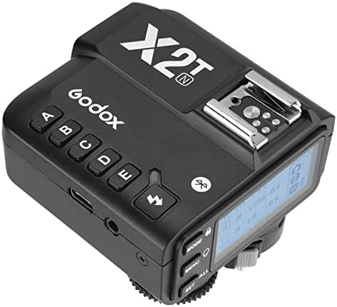 Godox x2t-n 2.4g Wireless Flash Trigger Compatível com a câmera Nikon I-TTL HSS1/8000S HSS, com 5 botões de grupo, conexão Bluetooth