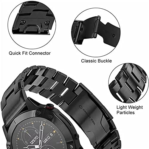 Daikmz Quick Fit Titanium Alloy+Banda de relógio de aço inoxidável para Garmin Fenix ​​7x 7/6 6x Pro 5x