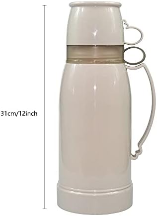 Garrafa de vácuo de 1000 ml de CuJux com copos duplos, frasco térmico de estilo comercial