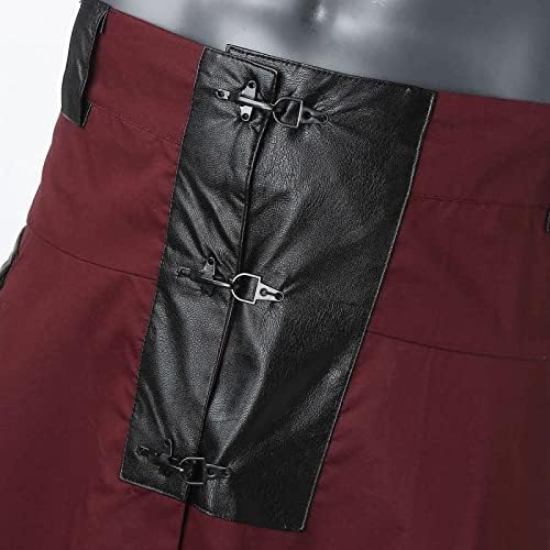 MONS MODA CASUAL ESTILO SCOTTISH Solid Pocket Decorate plissout Skirt Men Kilts_ Irish