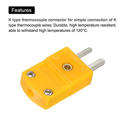 Conectores de fio de arame do tipo Meccanity Mini K do tipo Adaptador de plugue masculino de alta temperatura 120 ° C para sonda de sensor de termopar 5pcs
