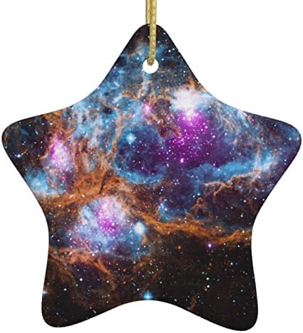 Universo Galaxy Space 2022 Pingente de cerâmica de Natal para decorar a árvore de Natal