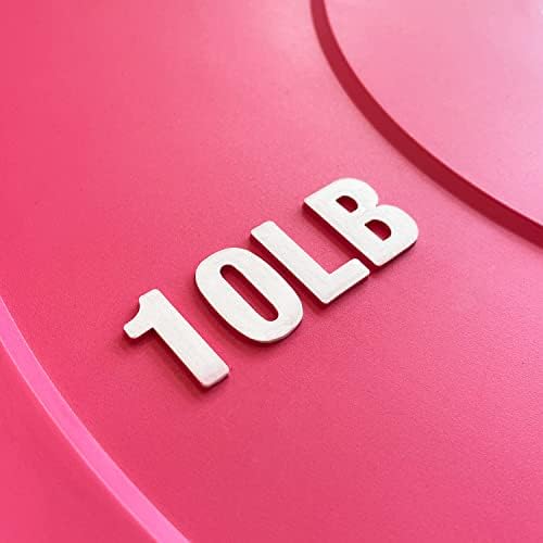 NEXO 10lb Placa de pára -choque de borracha rosa - acabamento fosco premium 2x 10lb Placas de peso de treinamento cruzado rosa quente