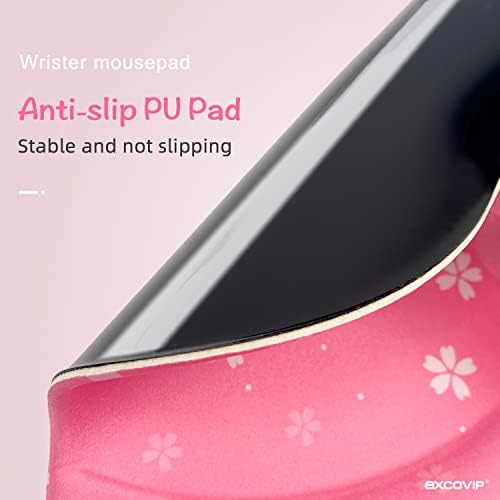ExcuviP rosa Sakura fofa mouse almofada com suporte de pulso em gel Ergonomic Gaming Computador Cool One Piece