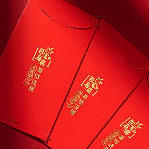 Envelopes vermelhos de Baiwovis para casamento chinês - 6 peças envelopes de dinheiro da sorte com desejos,