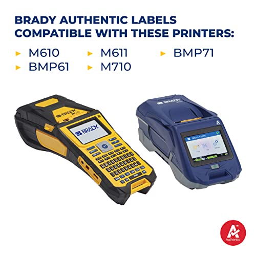 Brady Permasleeve encolhimento de fio e rótulos de cabo para impressoras M610, M611, M710, BMP61 e BMP71 - 0,125 dia x 1, branco. M6-125-1-342-WT