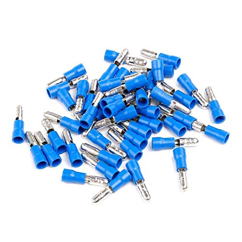 100pcs azul variados fêmeas + masculino Conector de bullet Butt Isoll Crimp Terminals Kit 16-14 AWG