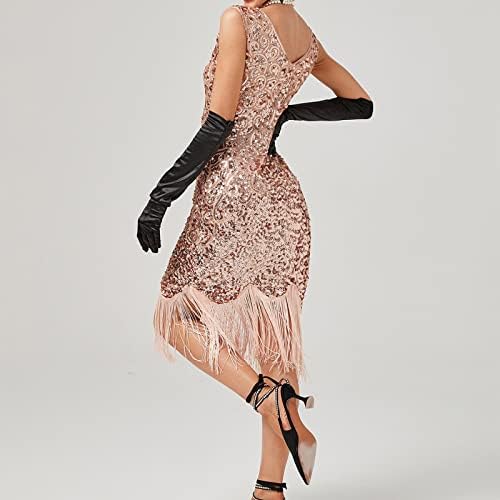 Vestido vintage feminino Awear vestido sexy sem mangas 1920s Vestido de noite de festas de festas de lantejoulas longa e esbelta saia de peixe