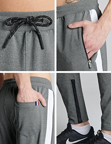 Liberty importa 2 embalam as calças de moletom masculinas com bolsos com zíper Slim Fit Gym Pants atléticas atléticas corredores