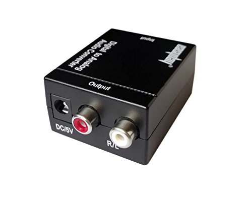 Coaxial de óptica digital e toslink óptico para adaptador de conversor de áudio analógico preto