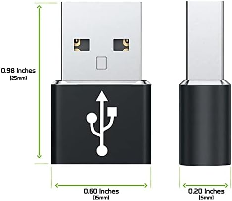 Usb-C fêmea para USB Adaptador rápido compatível com seu Samsung Galaxy S21+ 5G para Charger, Sync,