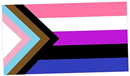 Bandeira do Progresso do Fluido de Gênero Aplicável Bandeira do Pride LGBTQ POC Transgênero - adesivo de decalque de vinil 4 polegadas