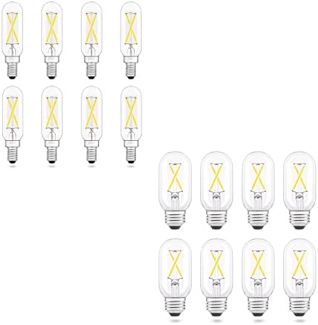 AIELIT 8PACK 2W T6 E12 LED BULL/T45 E26 BULLE DE LUZ LED LED, Dimmable, Bulbo incandescente equivalente a 25W, Luz de 5000k Daylight White, 200lm, vidro transparente