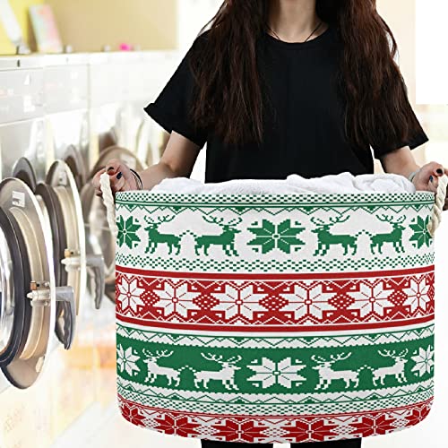 VISESUNNY RENEDER malha padrão de Natal Cestas de lavanderia Caixa de armazenamento de armazenamento de armazenamento