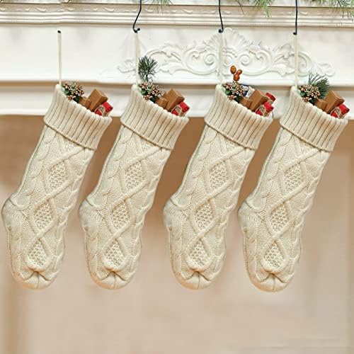 Baishitop 4 pacote meias de tricô de natal meias de presente saco de 18 polegadas decoração meias personalizadas