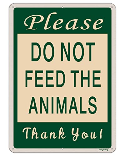 Por favor, não alimente os animais sinais de 10 x 14 polegadas não alimentam sinais de metal refletivo robusto