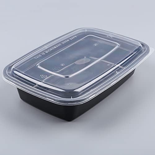 25 onças de 33 onças recipiente de alimentos plásticos retangulares - base preta Base clara com