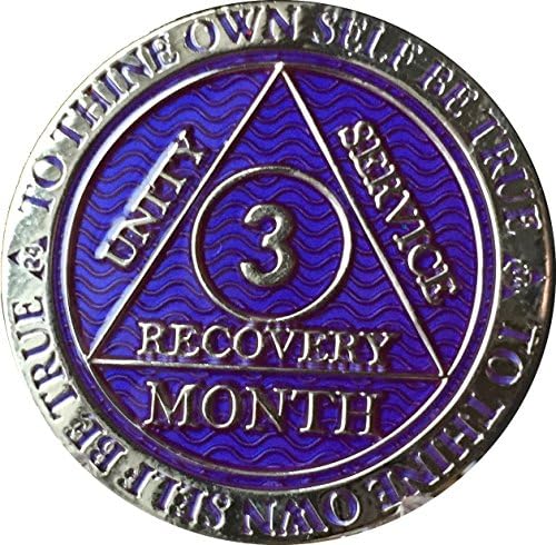 Recoverychip 3 meses AA Medallion Reflex Purple Silver Plated Chip