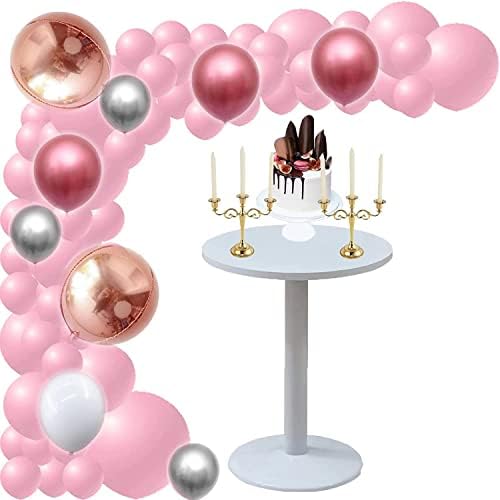 120pcs Gold White Pink Balloon Garland Arch Kit, 5 polegadas 12 polegadas 12 polegadas Balão de festas de látex de confete em ouro preto de 12 polegadas para festa de formatura para festa de formatura Decorações de EenGagment