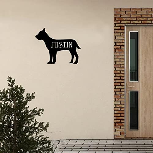 Sinal de metal Nome do cão de estimação personalizado decorativo Decorativo Longo Ferro Metal Parede Corte de