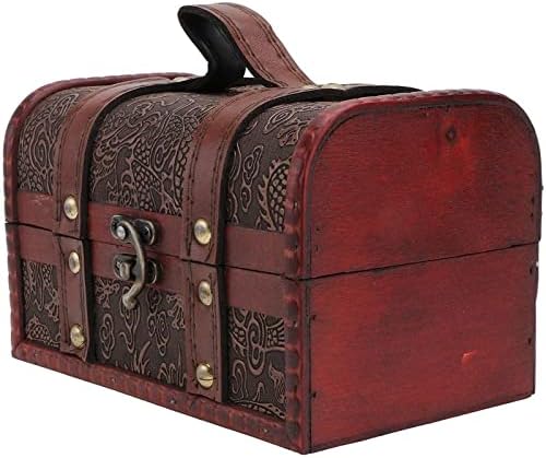 Caixa de jóias Vintage Wooden Treasure Storage Box Piggy Bank Organizador Caixa de economia Caixa Caixa