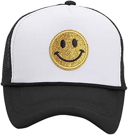 Okidg Smile-Y Hat chapéu de lanterna brilhante Mesh de espuma Back Cap Smile Face Caminheiro Capéu Ajuste