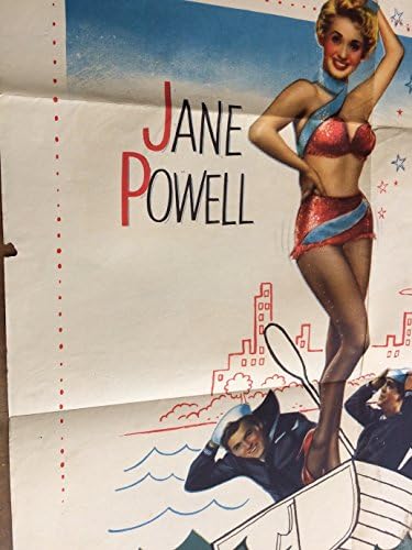 Três marinheiros e um pôster original do filme, Jane Powell, 1953